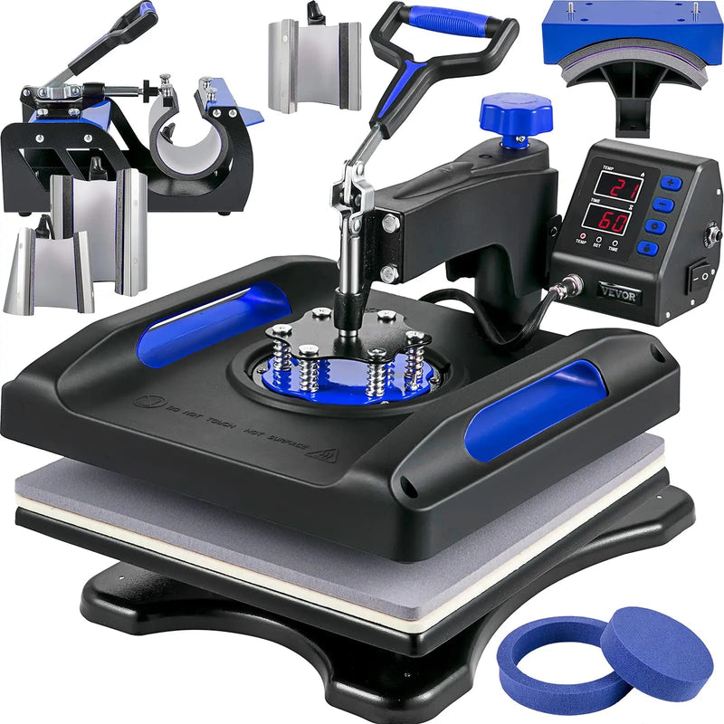 VEVOR 8 in 1 Heat Press Machine 15x15 Inch, 360° Swing Away Shirt Press Machine - North State Signs & Printing