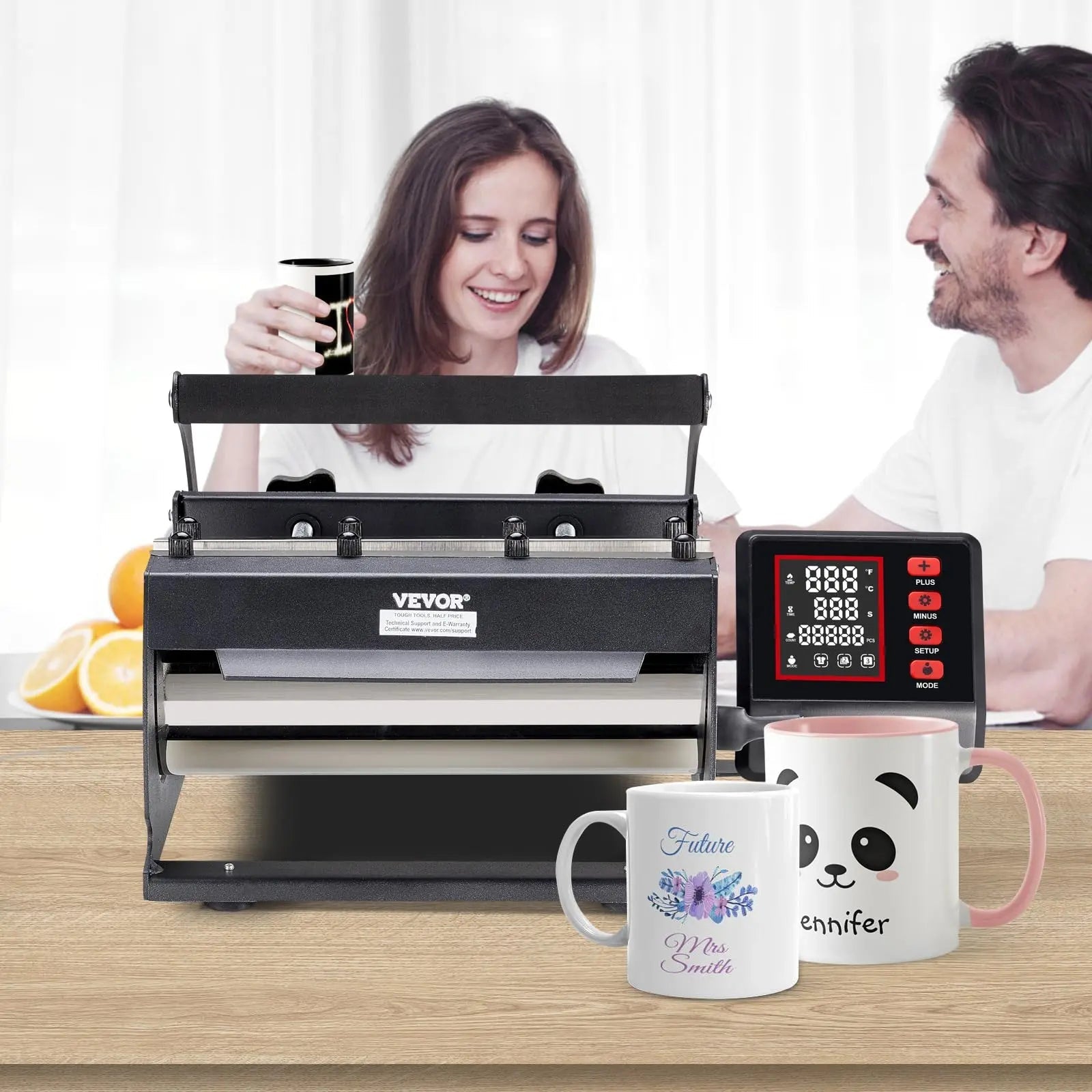 VEVOR Tumbler Heat Press Machine, 11 - 30oz Mug Press, Heat Up Fast and Even, Tumbler Press with Sublimation Paper, Tape and Gloves, Temp and Time Setting, for Sublimation Tumblers, Cups, Mugs, Black - North State Signs & Printing