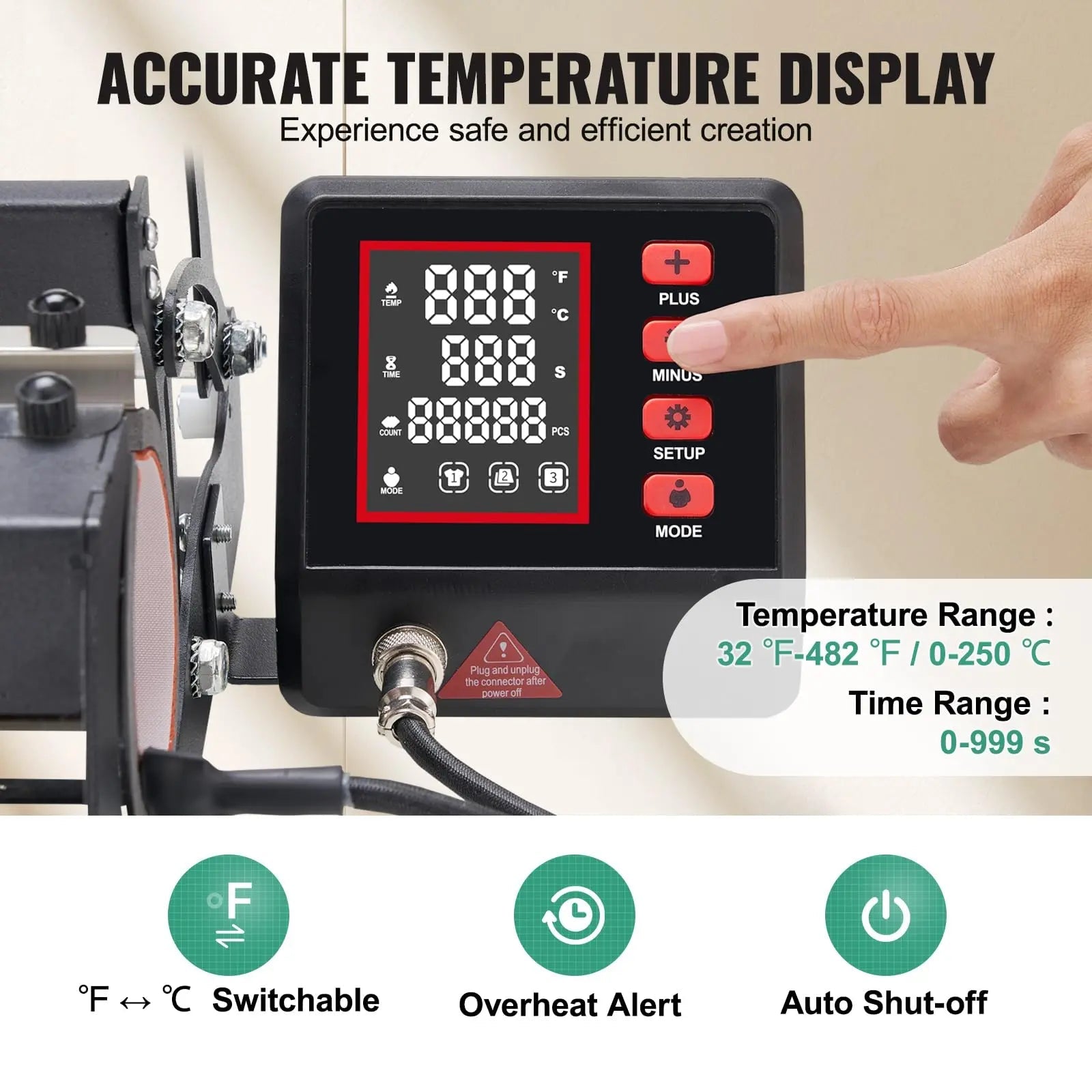 VEVOR Tumbler Heat Press Machine, 11 - 30oz Mug Press, Heat Up Fast and Even, Tumbler Press with Sublimation Paper, Tape and Gloves, Temp and Time Setting, for Sublimation Tumblers, Cups, Mugs, Black - North State Signs & Printing