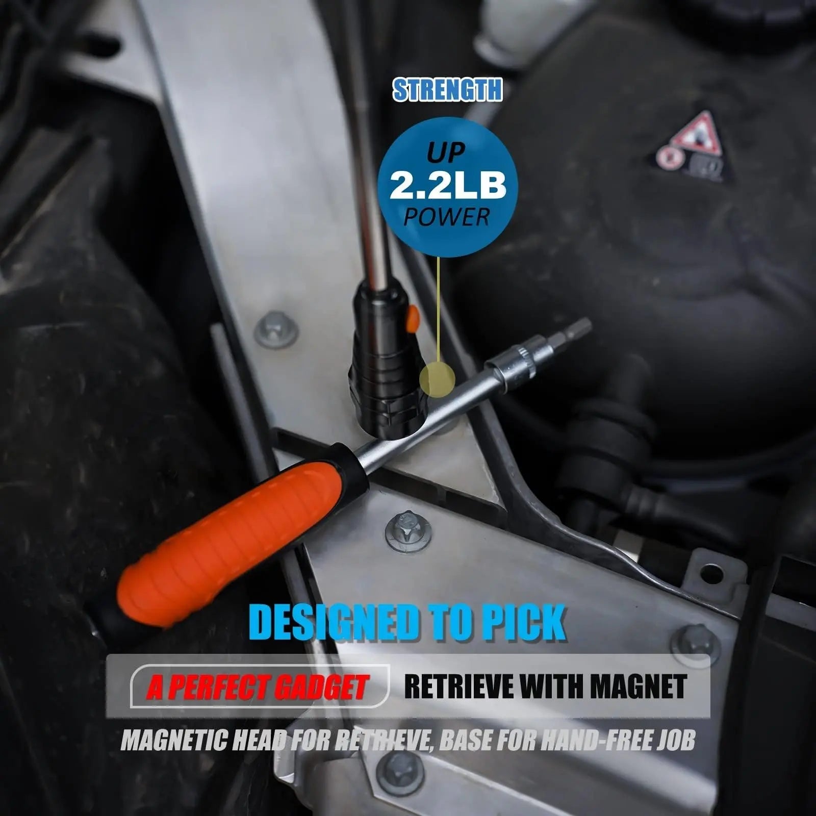 VIBELITE Extendable Magnetic Flashlight with Telescoping Magnet Pickup Tool - Cool Gadget Valentines Day Gifts for Him, Men, Husband, Dad, Father, Mechanic,Tech,Handyman, Boyfriend, Women - North State Signs & Printing