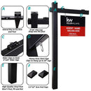 Vinyl PVC 6 - Feet Black Real Estate Sign Post with Flat Cap, Realtor Yard Sign Post for Open House and Home for Sale, 47" Arm Holds Up to 36" Sign(No Sign), 2 - PACK, Kdgarden - North State Signs & Printing