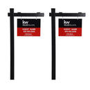 Vinyl PVC 6 - Feet Black Real Estate Sign Post with Flat Cap, Realtor Yard Sign Post for Open House and Home for Sale, 47" Arm Holds Up to 36" Sign(No Sign), 2 - PACK, Kdgarden - North State Signs & Printing