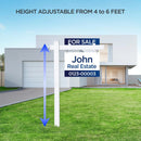 Vinyl PVC Real Estate Sign Posts 6 Feet Tall Realtor Sign Post for Open House and Home for Sale Signs with 36" Arm Holds up to 24" Real Estate Signs White Color Yard Sign Holder - North State Signs & Printing