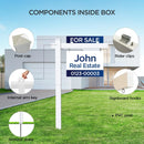 Vinyl PVC Real Estate Sign Posts 6 Feet Tall Realtor Sign Post for Open House and Home for Sale Signs with 36" Arm Holds up to 24" Real Estate Signs White Color Yard Sign Holder - North State Signs & Printing