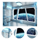 Vinyl Spaceship Interior Background Futuristic Science Fiction Photography, LYWYGG 7x5FT, Backdrops Spacecraft Cabin Photo Shoot Studio Props Astronomy Universe Galaxy Outer Space Station CP - 214 Blue - North State Signs & Printing