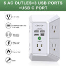 Wall Charger, Surge Protector, QINLIANF 5 Outlet Extender with 4 USB Charging Ports (4.8A Total) 3 - Sided 1680J Power Strip Multi Plug Adapter Spaced for Home Travel Office (3U1C) - North State Signs & Printing