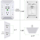 Wall Charger, Surge Protector, QINLIANF 5 Outlet Extender with 4 USB Charging Ports (4.8A Total) 3 - Sided 1680J Power Strip Multi Plug Adapter Spaced for Home Travel Office (3U1C) - North State Signs & Printing