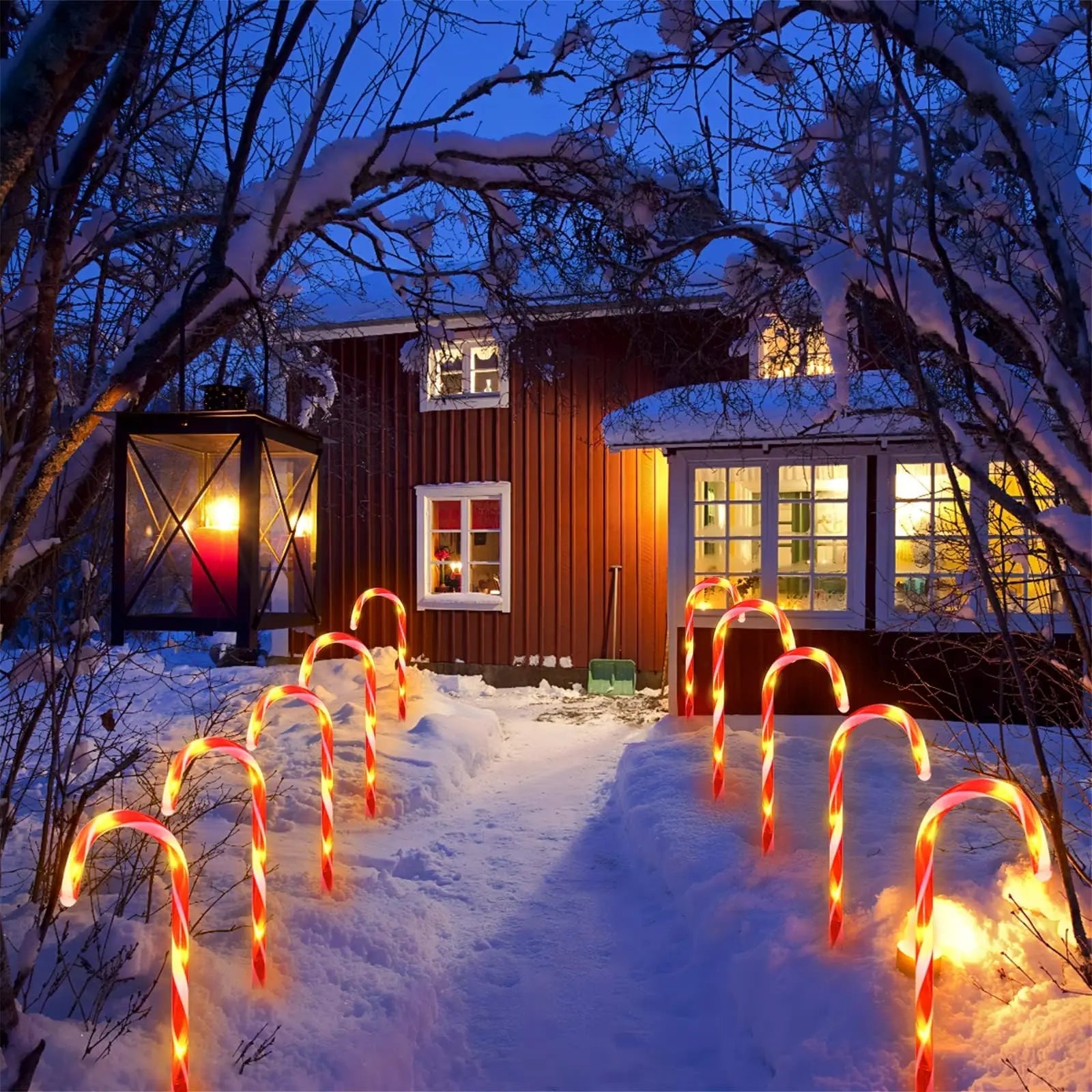 Waterproof Solar Christmas Candy Cane Lights, 24 Pack Upgraded Christmas Pathway Stake Lights Outdoor with 8 Modes, Solar Pathway Makers Lights for Outdoor Yard Walkway Garden Christmas Decorations - North State Signs & Printing