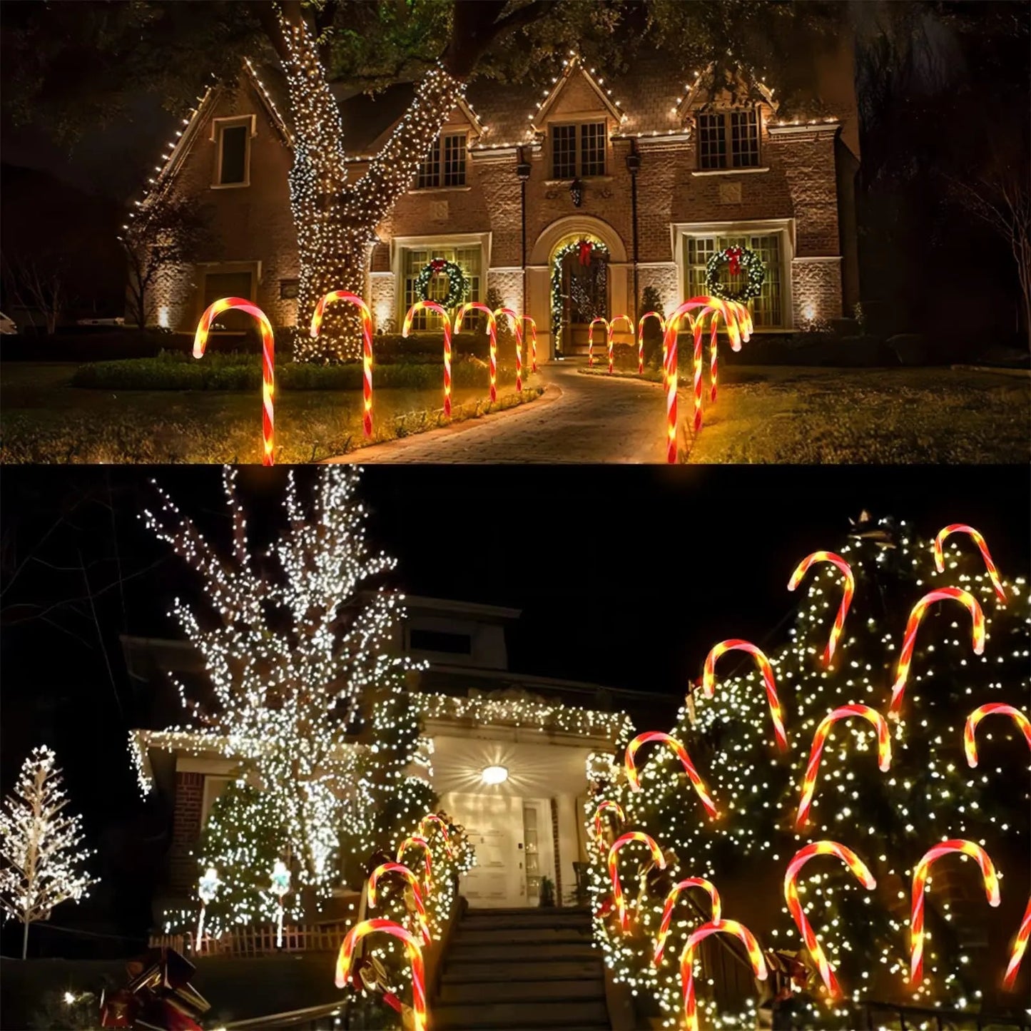 Waterproof Solar Christmas Candy Cane Lights, 24 Pack Upgraded Christmas Pathway Stake Lights Outdoor with 8 Modes, Solar Pathway Makers Lights for Outdoor Yard Walkway Garden Christmas Decorations - North State Signs & Printing