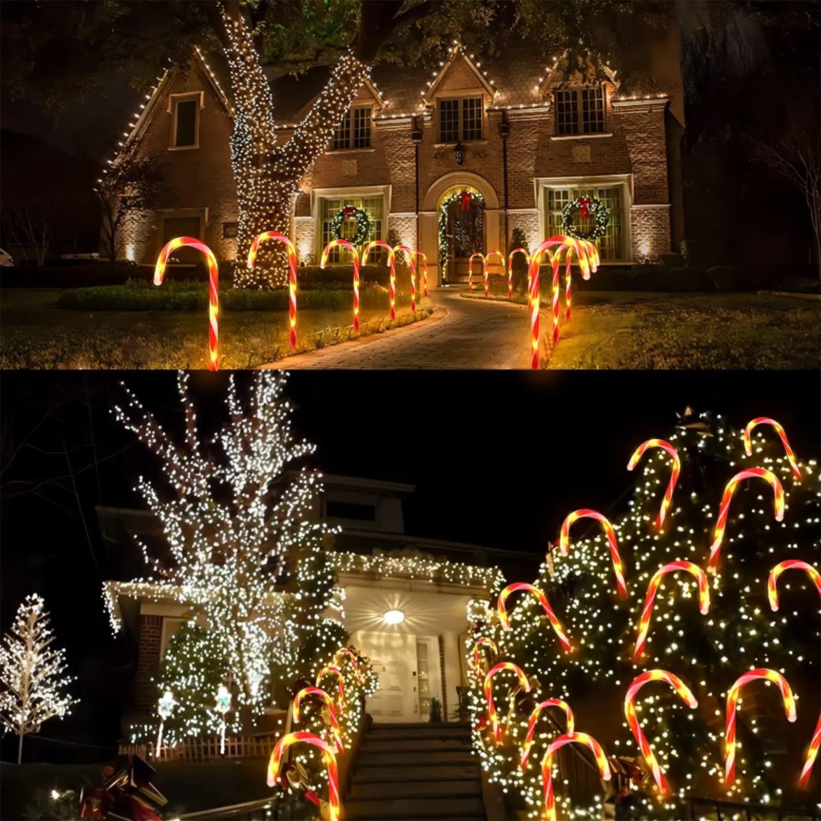 Waterproof Solar Christmas Candy Cane Lights, 24 Pack Upgraded Christmas Pathway Stake Lights Outdoor with 8 Modes, Solar Pathway Makers Lights for Outdoor Yard Walkway Garden Christmas Decorations - North State Signs & Printing