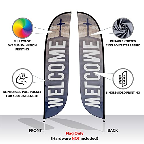 LookOurWay ’Welcome’ Church Themed Feather Flag 12-Feet - Feather Flags / Feather Banners