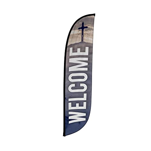 LookOurWay ’Welcome’ Church Themed Feather Flag 12-Feet - Feather Flags / Feather Banners