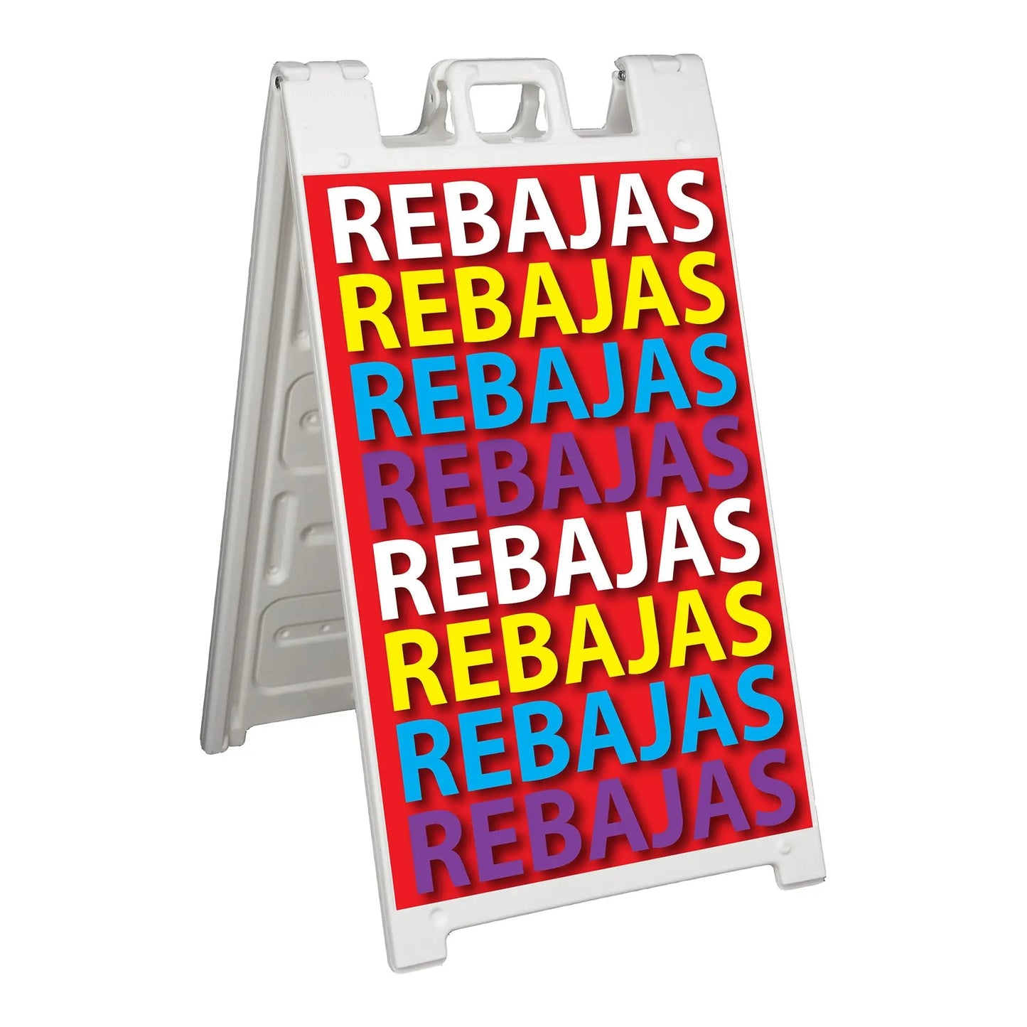 White Plasticade Signicade Deluxe A Frame Sidewalk Curb Sign Portable Folding Double Sided Display with Quick Change System - North State Signs & Printing