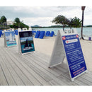 White Plasticade Signicade Deluxe A Frame Sidewalk Curb Sign Portable Folding Double Sided Display with Quick Change System - North State Signs & Printing