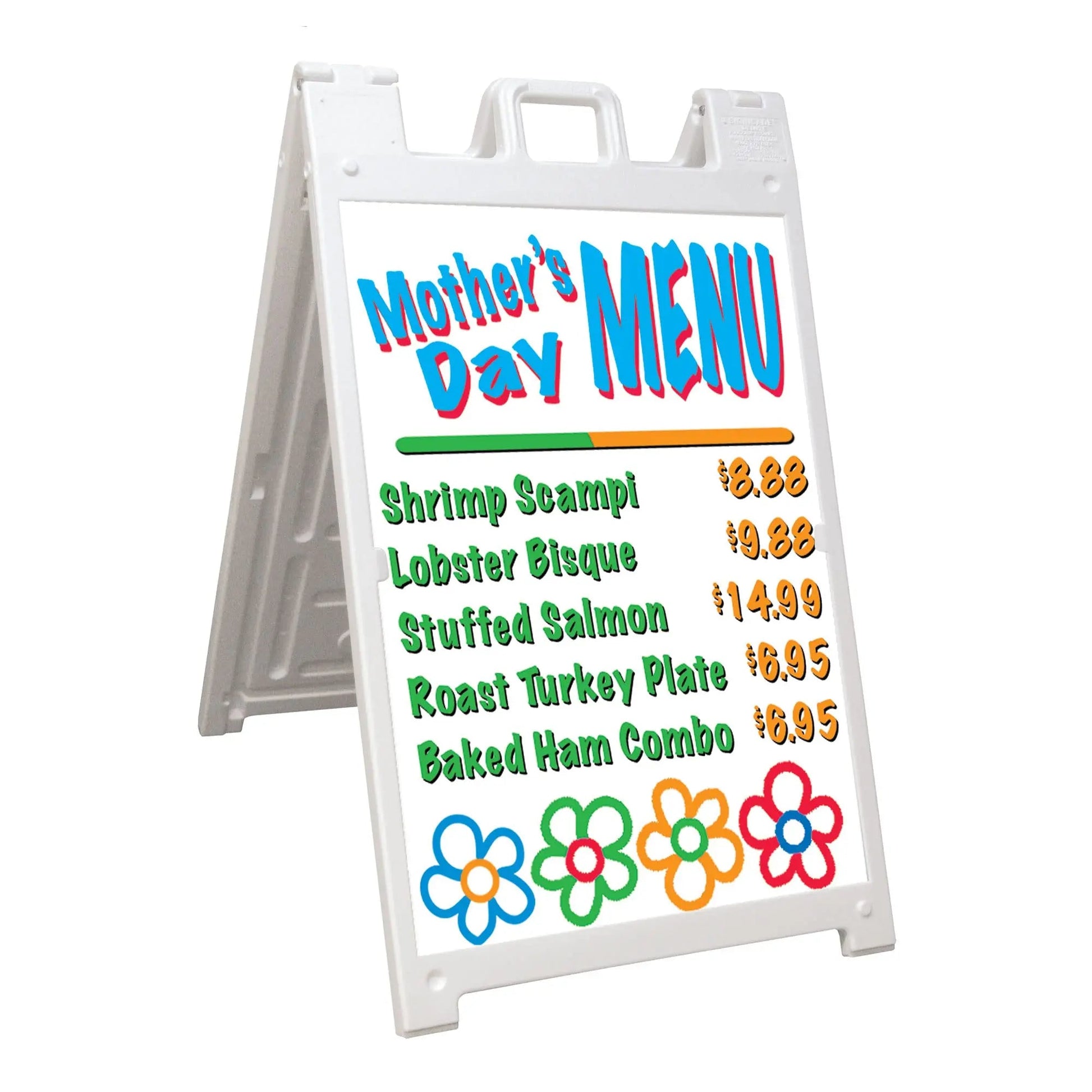 White Plasticade Signicade Deluxe A Frame Sidewalk Curb Sign Portable Folding Double Sided Display with Quick Change System - North State Signs & Printing