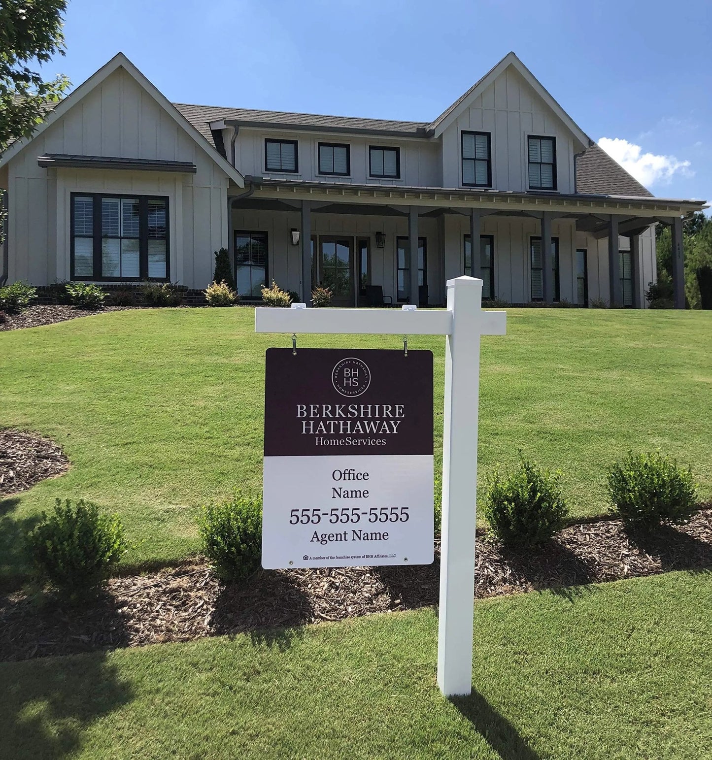 White Vinyl Real Estate Sign Post 5' Tall Professional Realtor Yard Sign Post for Open House and Home for Sale - North State Signs & Printing
