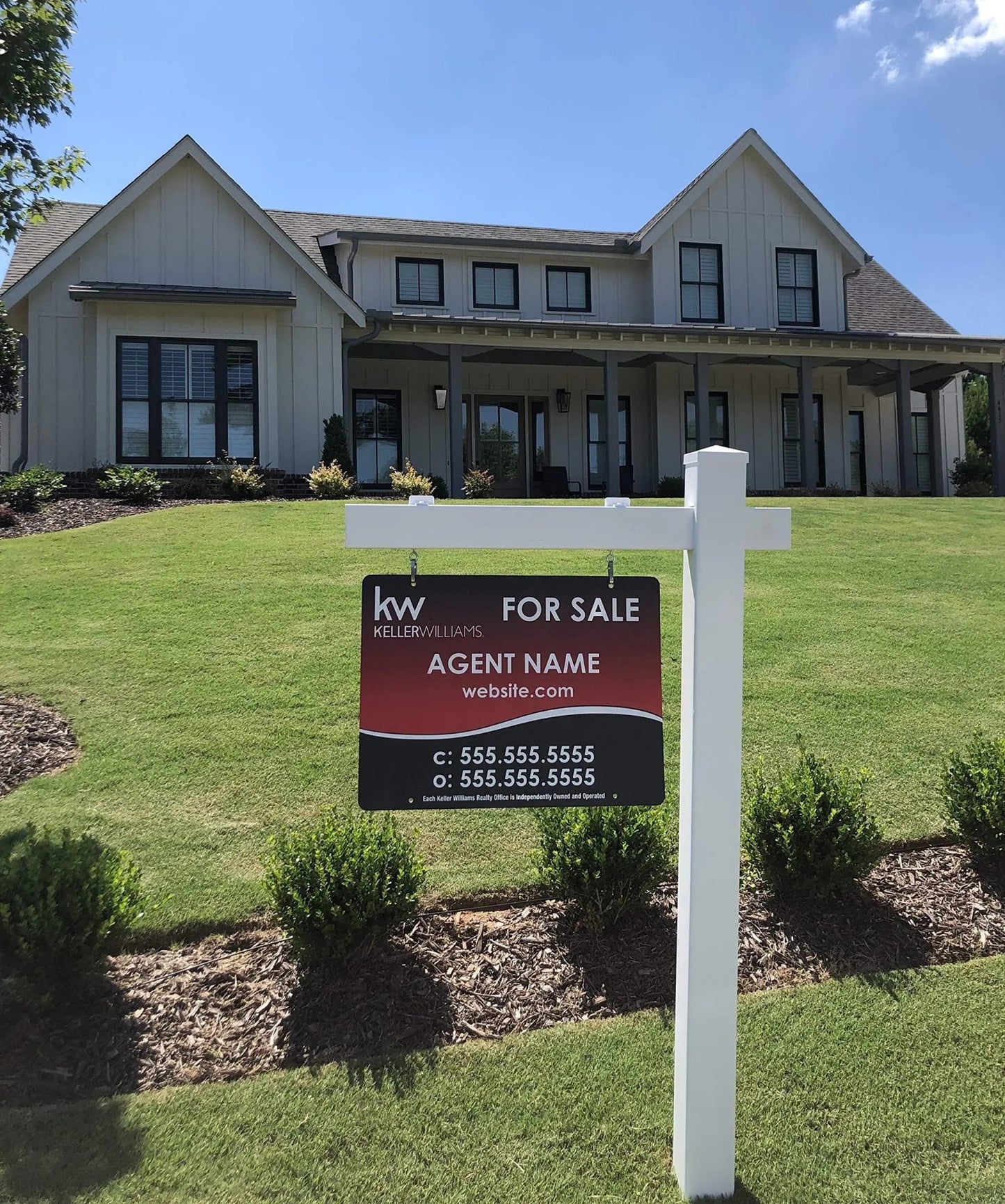 White Vinyl Real Estate Sign Post 5' Tall Professional Realtor Yard Sign Post for Open House and Home for Sale - North State Signs & Printing