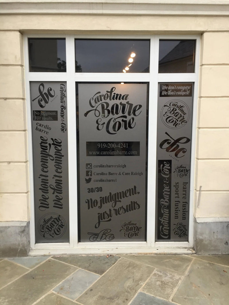 Window Decals, Window Wraps, Glass Frosting, Window Stickers, Etched Vinyl, and Frosted Vinyl - North State Signs & Printing