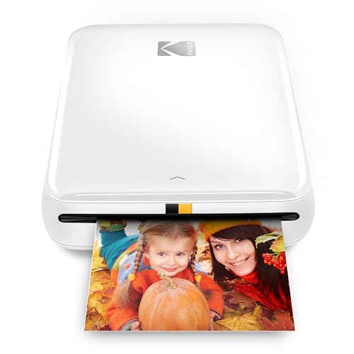 KODAK Step Wireless Mobile Photo Mini Color Printer (White) Compatible w/ iOS & Android NFC & Bluetooth Devices 2x3