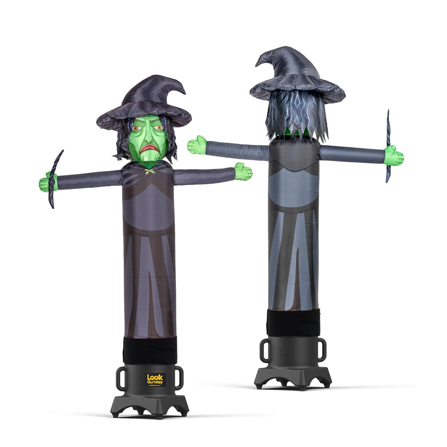 Witch Air Wavers Inflatable Tube Man Set - 7 Feet Tall Air Waver with Air Dancer Blower - Inflatable Advertising Tube Guy with Flapping Waving Arm - Halloween Holiday Promotion - Witch - North State Signs & Printing
