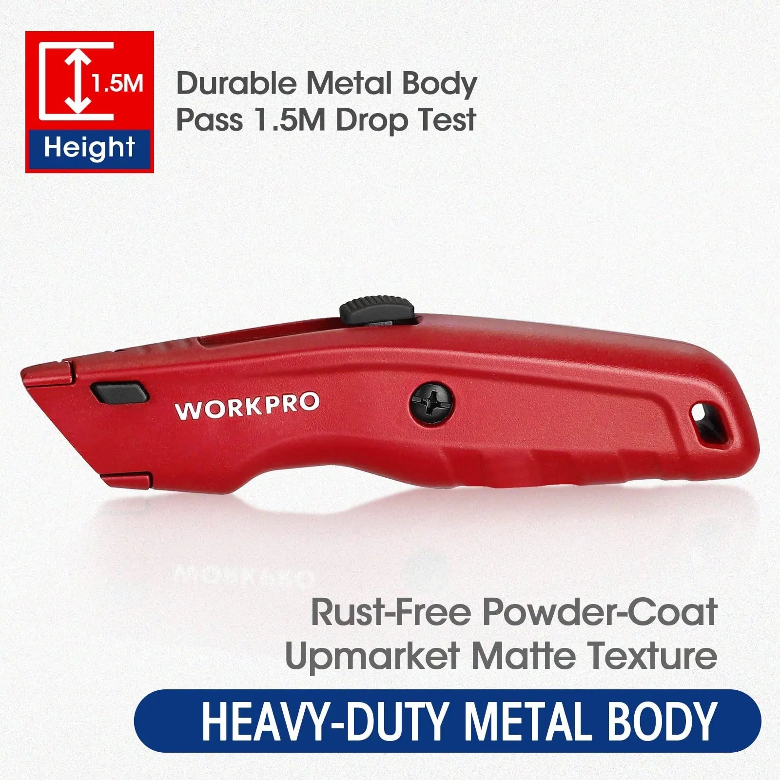 WORKPRO Premium Utility Knife, Retractable All Metal Heavy Duty Box Cutter, Quick Change Blade Razor Knife, with 10 Extra Blades - North State Signs & Printing