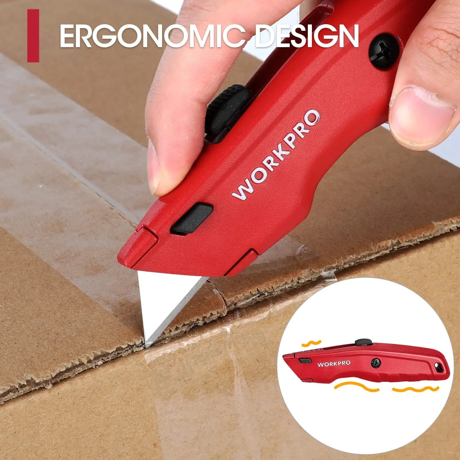 WORKPRO Premium Utility Knife, Retractable All Metal Heavy Duty Box Cutter, Quick Change Blade Razor Knife, with 10 Extra Blades - North State Signs & Printing