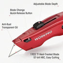 WORKPRO Premium Utility Knife, Retractable All Metal Heavy Duty Box Cutter, Quick Change Blade Razor Knife, with 10 Extra Blades - North State Signs & Printing