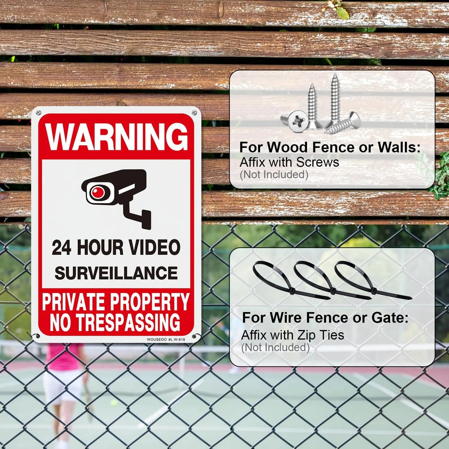 WOUSEDO 2 - Pack Private Property No Trespassing Sign - North State Signs & Printing