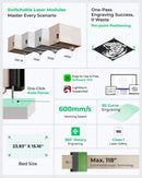 xTool S1 40W Laser Cutter and Laser Engraver for Tumblers, 23.93" x 15.16" Bed Size, 600mm/s Speed, Laser Engraving Machine, Laser Engraver for Wood and Metal, Acrylic, Big Project - Rotary Bundle - North State Signs & Printing