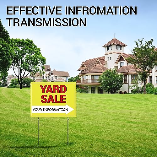 MTCode Yard Sale Sign 17’’*13’’ Yard Sale Signs with Stakes 3PCS Waterproof Yard Sale Kit Double Sided Yard