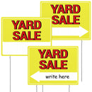 Yard Sale Sign, 17"*13" Yard Sale Signs with Stakes, 3PCS Waterproof Yard Sale Kit, MTCode Double Sided Yard Sale Signs with Directional Arrows - North State Signs & Printing