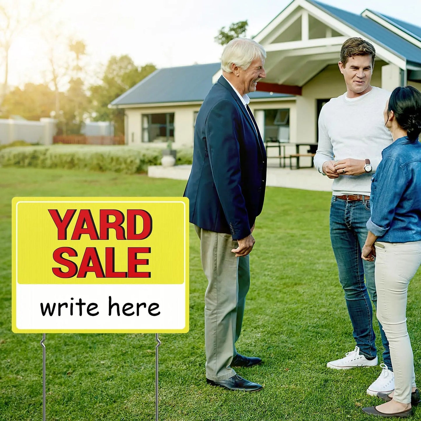 Yard Sale Sign, 17"*13" Yard Sale Signs with Stakes, 3PCS Waterproof Yard Sale Kit, MTCode Double Sided Yard Sale Signs with Directional Arrows - North State Signs & Printing