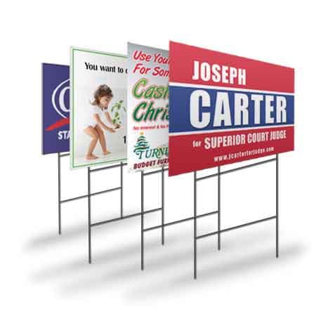 yard signs, sidewalk signs, bandit signs