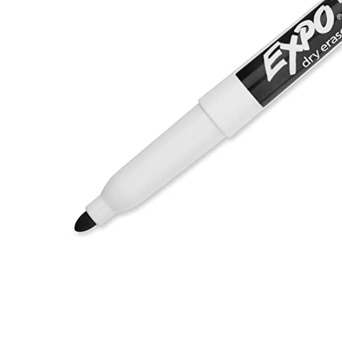 EXPO Low Odor Dry Erase Markers, Fine Tip, Black, 12 Count