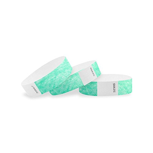 WristCo Aqua Tyvek Wristbands for Events - 500 Count ¾” x 10” - Waterproof Recyclable Comfortable Tear Resistant Paper Bracelets Wrist Bands for Concerts Festivals Admission Party Tours