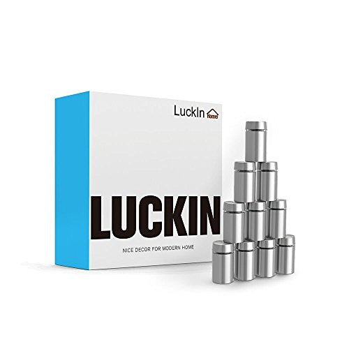 LuckIn 20-Pack Standoff Screws (1 in. Dia x 1 in. L), Stainless Steel Standoff Mounting Hardware for Acrylic Signs, Silver