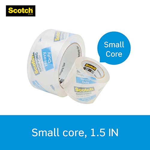 Scotch Heavy Duty Shipping Packaging Tape, 1.88"x 27.7 yd, Great for Packing, Shipping & Moving, Clear, 1 Dispensered Roll (142L)