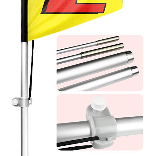 QSUM Sale Swooper Flag, 11FT Windless Sale Feather Flag with Aluminum Alloy Flagpole/Stainless Steel Ground Stake/Portable Bag, Sale Signs for Business Advertising