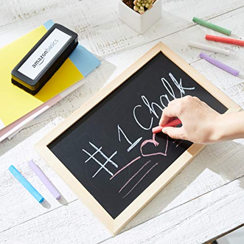 Amazon Basics Dustless Chalk with Eraser, Assorted, 24 Pack