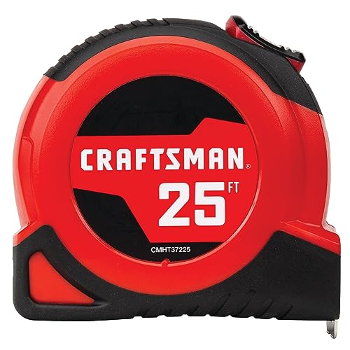 CRAFTSMAN Tape Measure, 25 ft, Retraction Control and Self-Lock, Rubber Grip (CMHT37225)