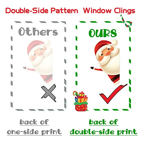 XIMISHOP 82PCS Christmas Snowflake Window Clings Stickers for Glass, Xmas Decals Decorations Holiday Snowflake Santa Claus Reindeer Decals for Party